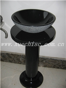 Modern Style Black Granite Bathroom Sink