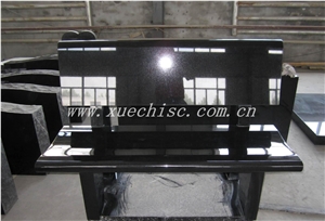 Popular China Shanxi Black Granite Garden Bench