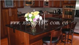 Prefabricated Shanxi Black Granite Kitchen Cabinets Hotel Kitchen Home Kitchen Customized