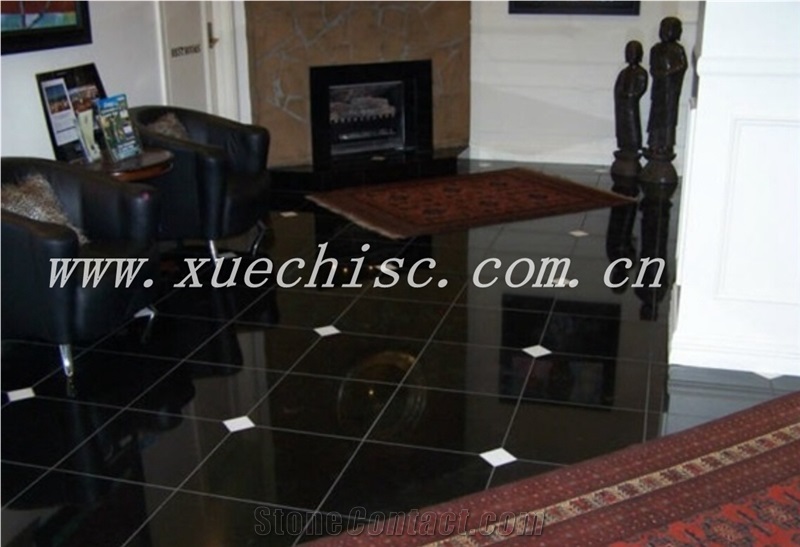Shanxi Black Granite Big Kitchen Cabinets in Modern Style
