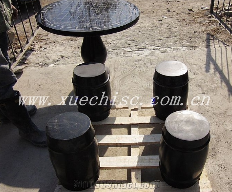 Shanxi Black Granite Round Table&Chair