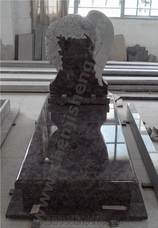 Customized Upright Monuments Granite Monuments Engraved Tombstones With Free Design