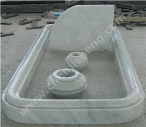 Western Style Cemetery Tombstones White Marble Gravestone Customized Marble Monuments with Free Design