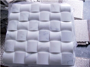 White Marble Basketwave Mosaic