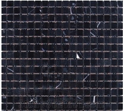 Black Nero Marquina Square/Finger Chinese Black Marble Mosaic Tiles