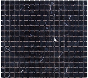 Black Nero Marquina Square/Finger Chinese Black Marble Mosaic Tiles