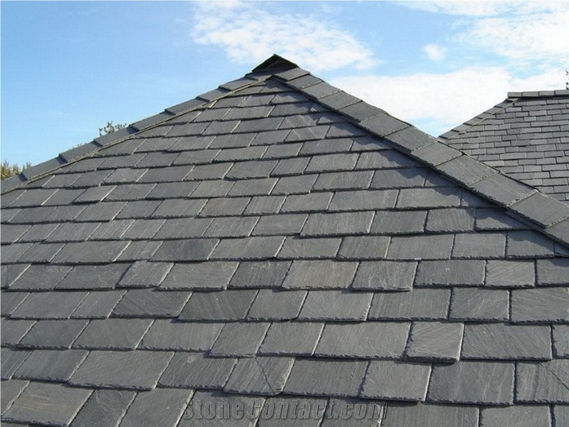 Black Slate Stone Roofing Tiles,China Slate Roof Covering Tiles