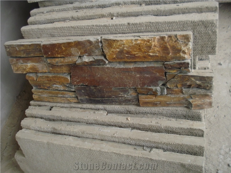 Cement & Slate Ledge Stone Veneers, Cultured Stone Panels, China Stacked Stone Covering, Cultural Wall Cladding