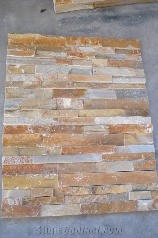 China Slate Cultured Stone Wall Tile,Rusty Wall Cladding,Wall Panel Veneers