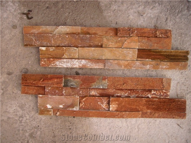 China Slate Cultured Stone Wall Tile,Rusty Wall Cladding,Wall Panel Veneers