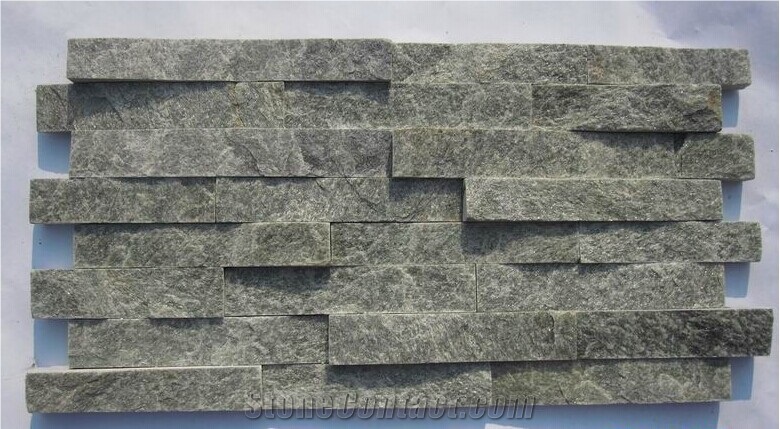 Green Quartzite Cultured Stone Veneer, Ledgestone Wall Panel, China Green Quartzite Cultured Stone