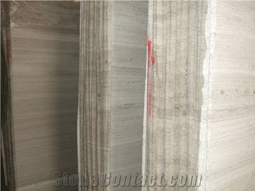 Hot Goods/ China Wood-Graun Whellote / Gray Wood Grain Marble Tiles & Slabs, Grey Wood Grain Marble Block