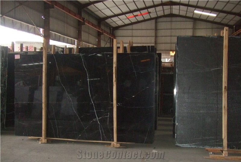 Hot Sale Chinese Black Marquina Marble Slabs & Tiles, China Marquina Black Marble