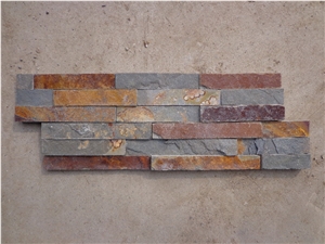 Rusty Slate Cultured Stone Wall Tile,Ledgestone Wall Stacked Cladding Panel,Stacked Stone Veneers