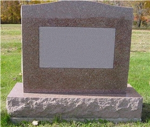 Simple Designed Golden Leaf Brown Granite Gravestone/Headstone/Monument & Tombstone