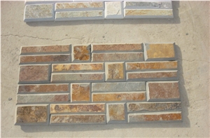 Slate Cultured Stone Wall Veneers, Natural Slate Stacked Panel, Ledge Stone Wall Cladding Tiles