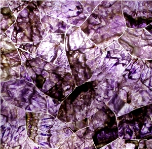 Translucent Amethyst, Purple Colored Gemstone Slab, Semiprecious Stone