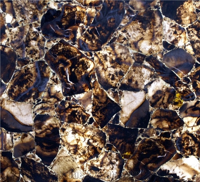 Translucent Black Sardonyx Agate Slab, Semiprecious Stone