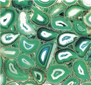 Translucent Green Agate Slab, Semiprecious Stone