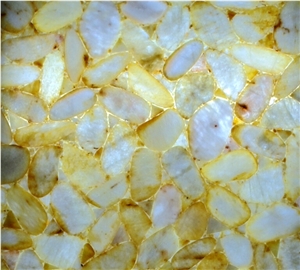 Translucent Topaz Semiprecious Stone Slabs, Yellow Colored