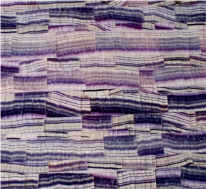 Translucent Violet Fluorite Onyx Slab, Semiprecious Stone, Purple Colored