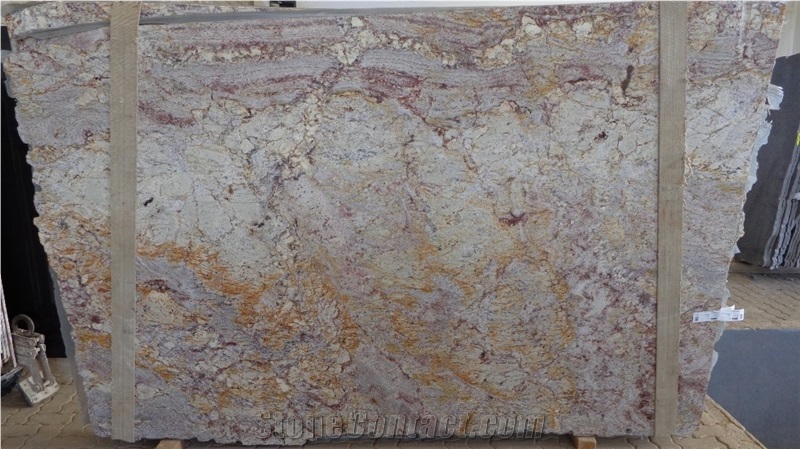 Typhoon Bordeaux Gold Granite Slabs, Siena Bordeaux Granite