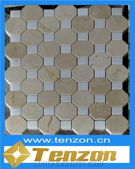 Grey Hexagon Series Mosaic, King Emperador Grey Marble Mosaic