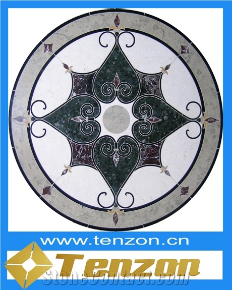 Penny Round Water-jet Marble Medallion