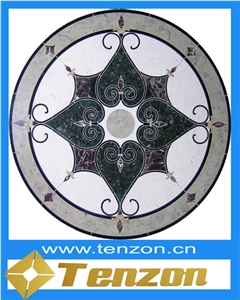 Penny Round Water-jet Marble Medallion
