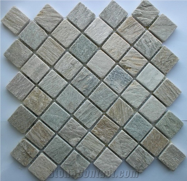 P014 Slate Mosaic Pattern, Beige Slate Mosaic Pattern