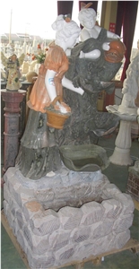 Water Fountain,Stone Water Fountain, Marble Water Fountain, Sculptured Fountain, Western Style Stone Fountains