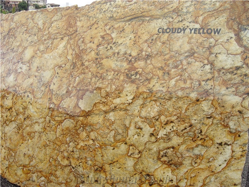 Brazil Cloudy Yellow Granite Slabs