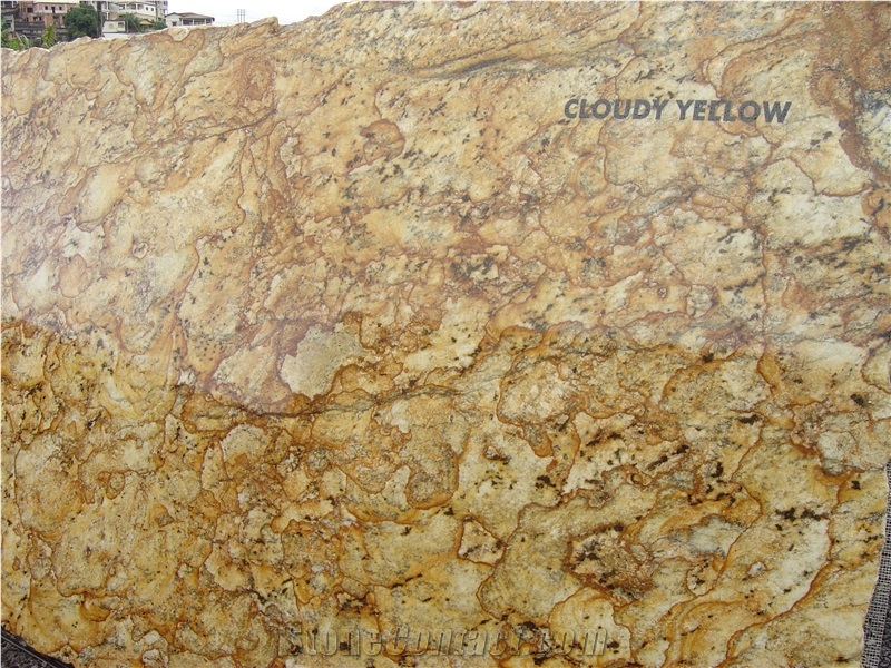 Brazil Cloudy Yellow Granite Slabs from China - StoneContact.com