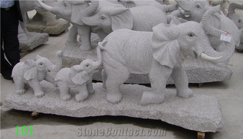 Elephant natural stone animal sculptures