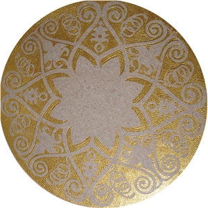 Golden Glass Mosaic Medallion for Bathroom