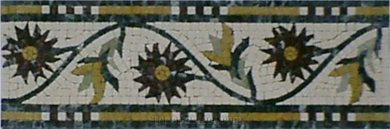 Marble Mosaic Border and Moulding,Mosaic Skirting Tile