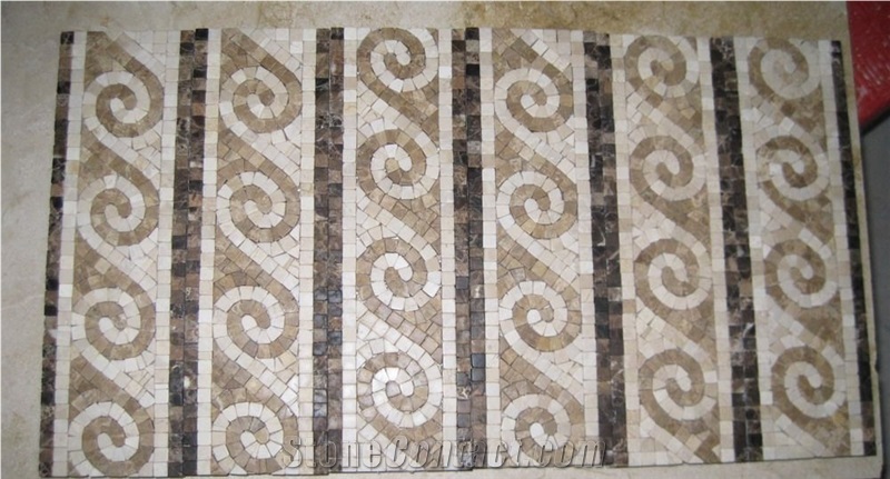 Mixed Marble Mosaic Border tile 