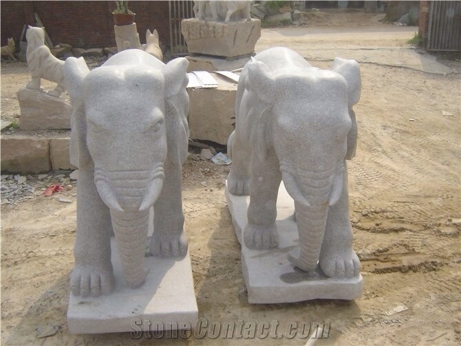 Natural Stone Animal Sculpture,Elephant Style Of Granite Sculptures, G603 Garden Animal Sculpture & Statues
