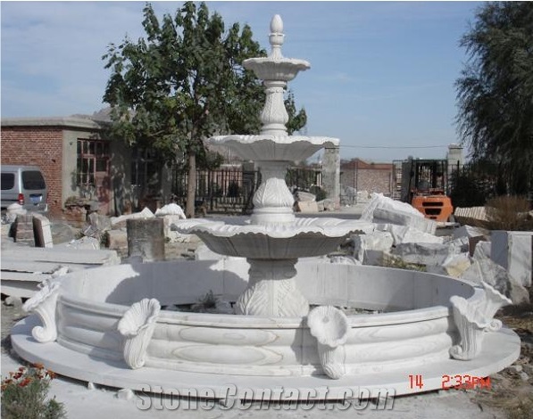Natural White Stone Carved Fountain,Rolling Sphere Water Fountain,Garden Fountain
