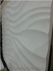 White Limestone with 3d Surface ,Popular Limestone Background Wall Tile
