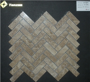 Herringbone / Chevron Series, Beige Marble Mosaic