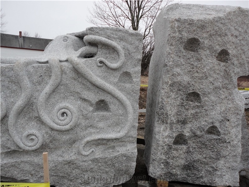 Freshwater Pearl Granite Carved Octopus Climbing wall