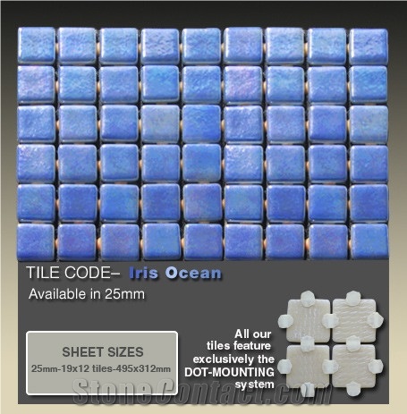 Ezarri Iris Ocean Glass Mosaic