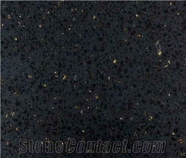 Starlight Black Quartz Stone Kitchen Tops
