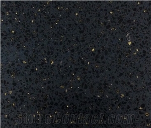 Starlight Black Quartz Stone Kitchen Tops
