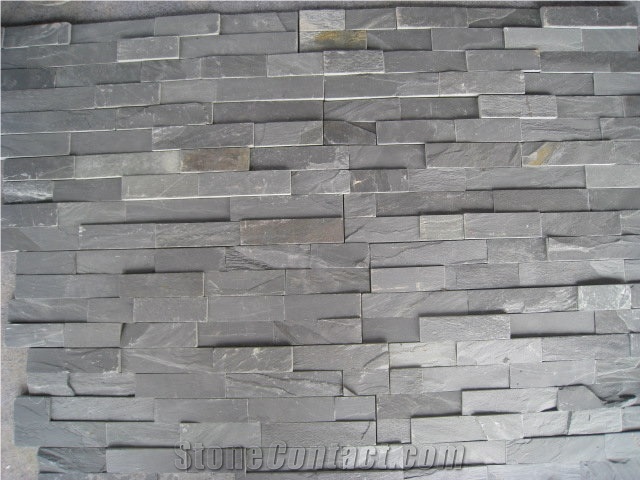 Black Color Natural Slate Wall Cladding