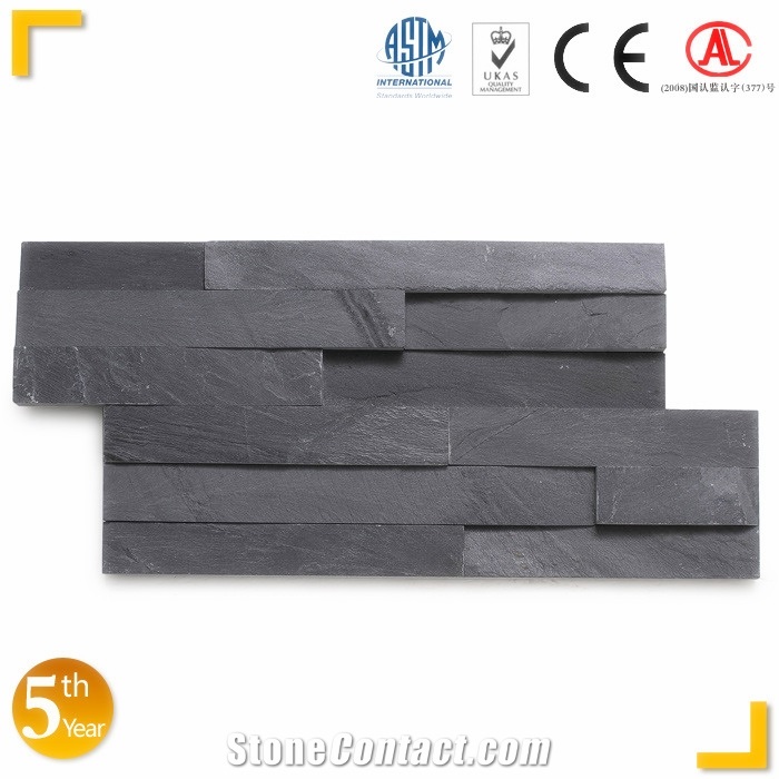 Black Color Natural Slate Wall Cladding