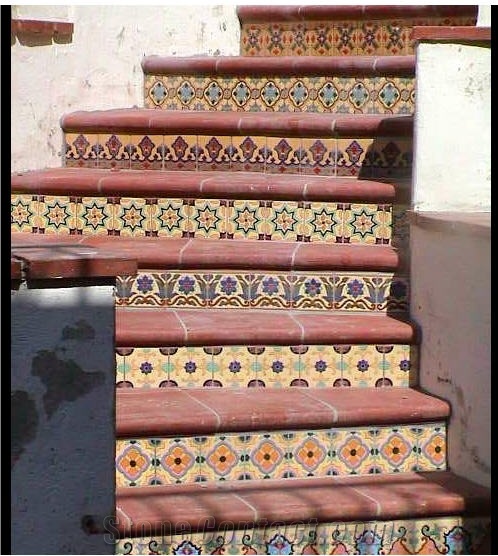Hand-Painted Decorative Ceramic Stair Risers