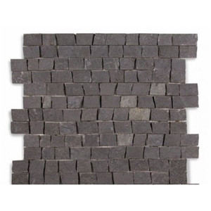 Ardesia Nera Slate Straight Brick Strips Natural Cleft Mosaics