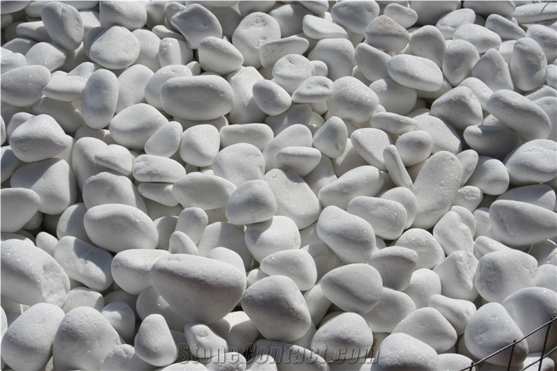 Polished White Marble Pebble Stone